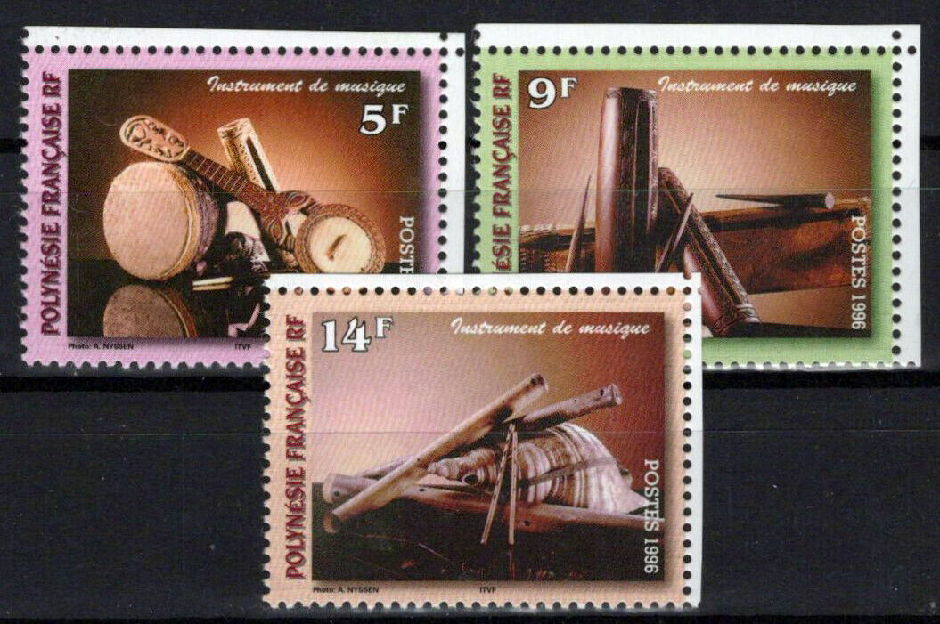 French Polynesia 688-690 MNH Musical Instruments Ukulele ZAYIX 0624S0030