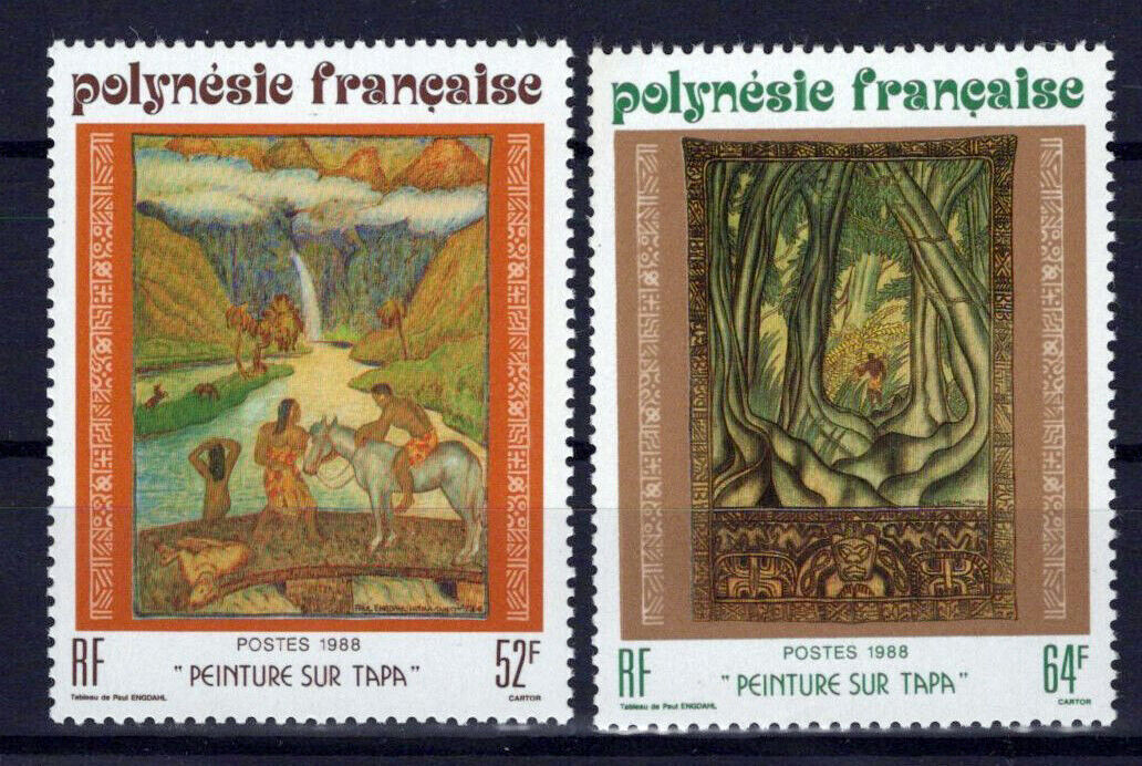 French Polynesia 482//484 MNH Tapa Cloth Paintings Paul Engdahl ZAYIX 0624S0058