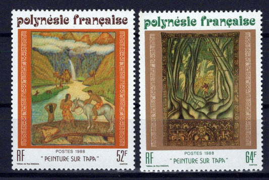 French Polynesia 482//484 MNH Tapa Cloth Paintings Paul Engdahl ZAYIX 0624S0058