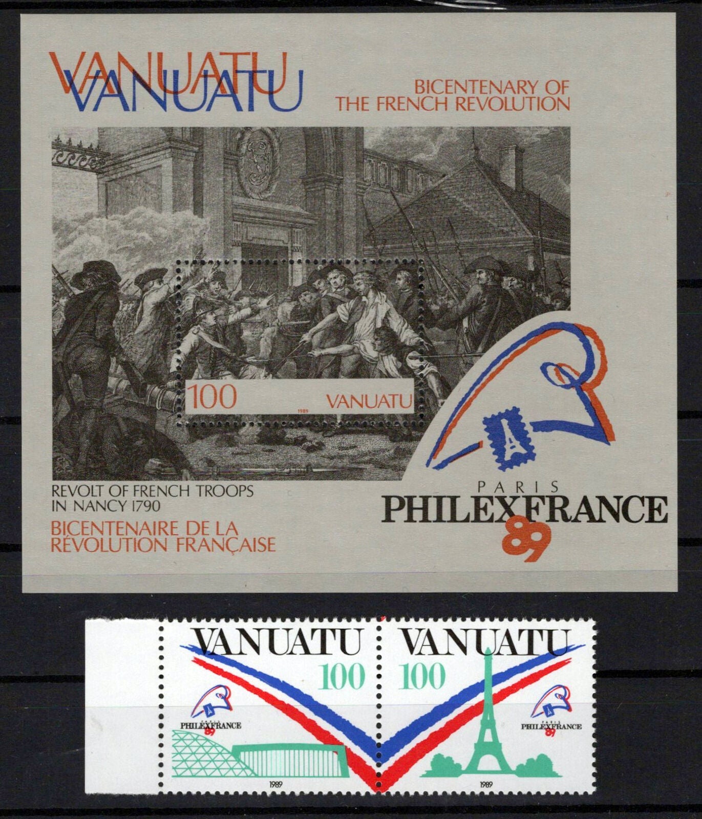 Vanuatu 505-506 MNH PHILEXFRANCE '89 Eiffel Tower Military War ZAYIX 0624M0003