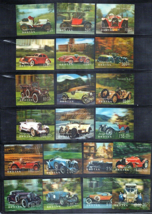 Bhutan 128-128S MH/MNH 3-Dimensional Antique Automobiles ZAYIX 0624M0080