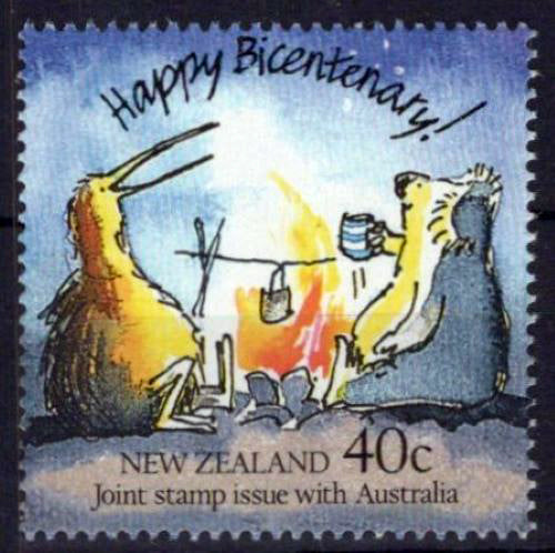 New Zealand 907 MNH Caricature Drawing Birds & Wildlife NZES0008M