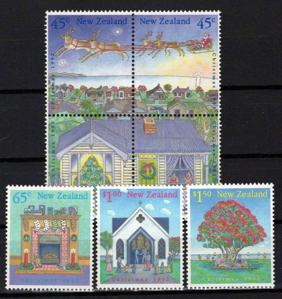 New Zealand 1126-1129a, 1130-1132 MNH Christmas Santa Trees NZES0026M