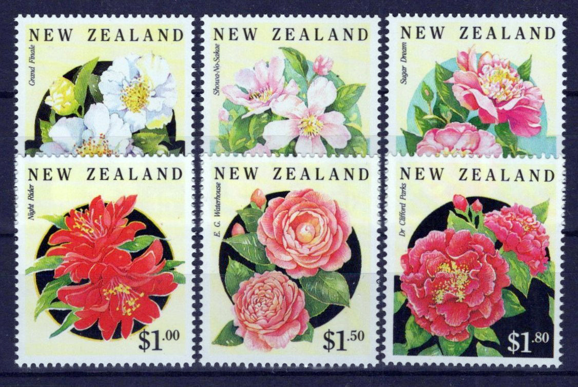 New Zealand 1110-1115 MNH Flowers Plants Camellias NZES0014M