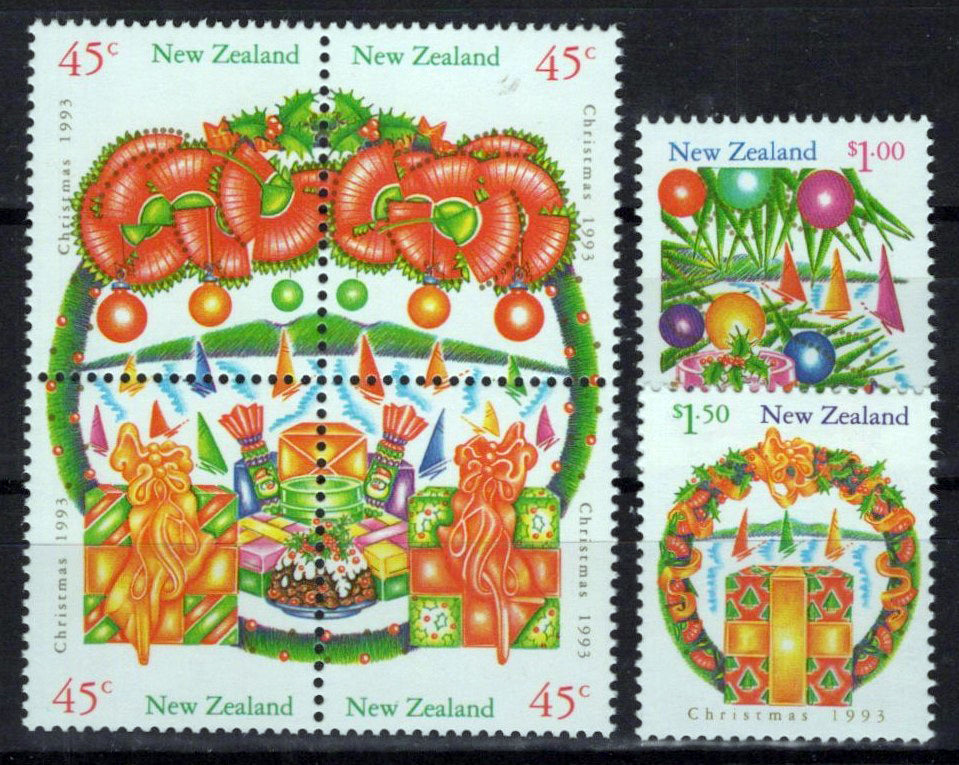 New Zealand 1167a-1169 MNH Christmas Flowers Presents NZES0028M