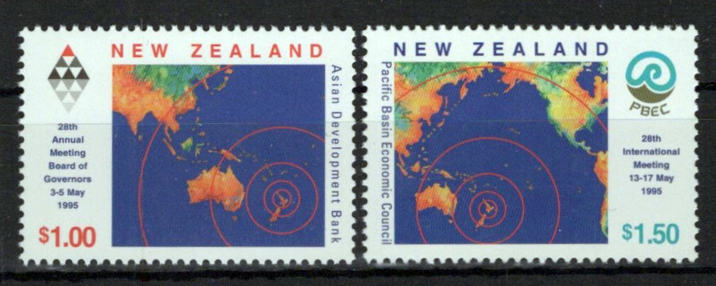 New Zealand 1275-1276 MNH Maps Pacific Basin Economic Council NZES0031M