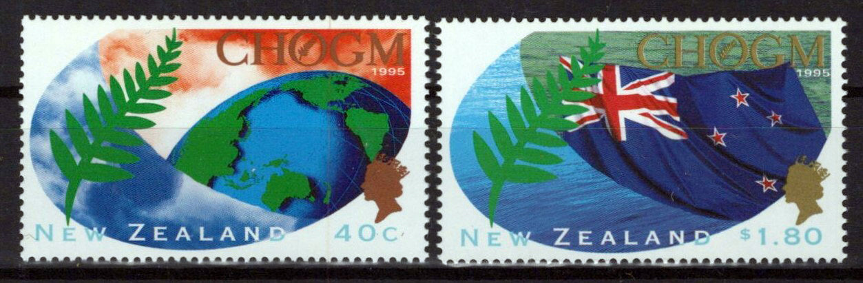 New Zealand 1320-1321 MNH Globe Plants Flags NZES0032M