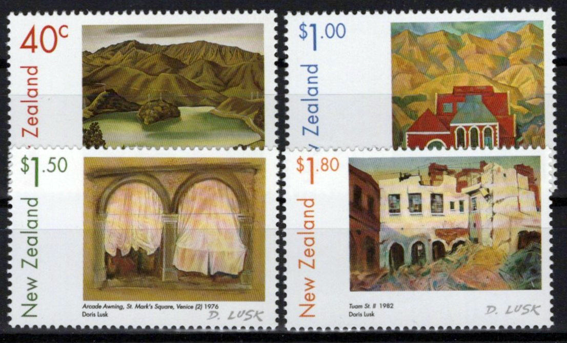 New Zealand 1597-1600 MNH Paintings Landscapes Architecture NZES0044M