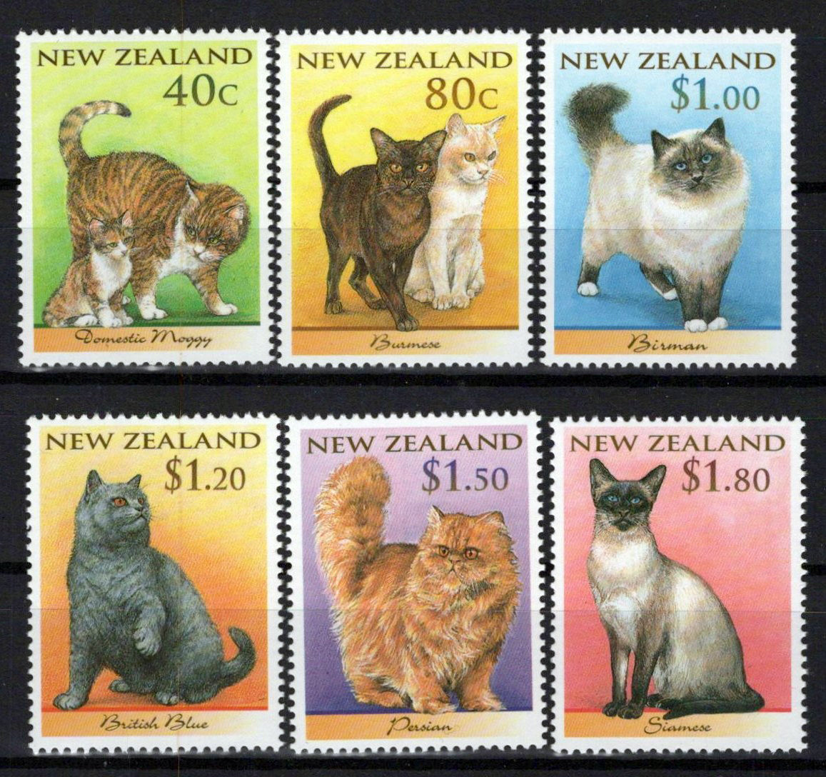 New Zealand 1484-1489 MNH Cats Pets Animals NZES0049M