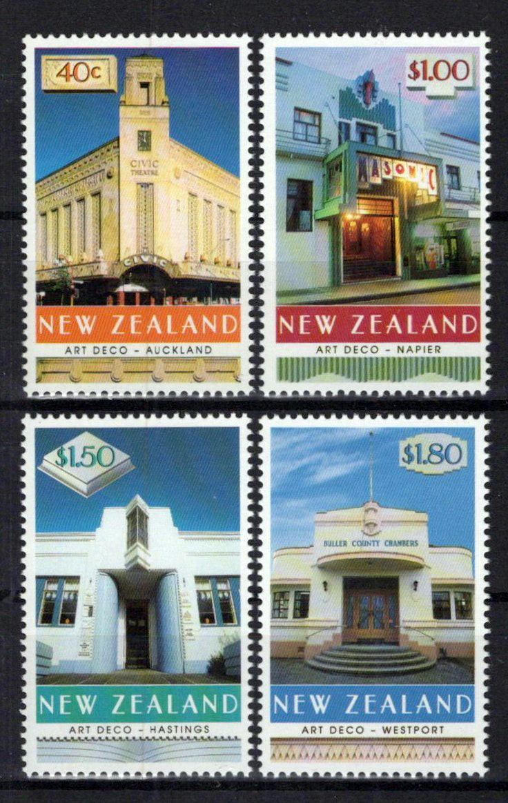 New Zealand 1569-1572 MNH Architecture Art Deco Buildings NZES0042M