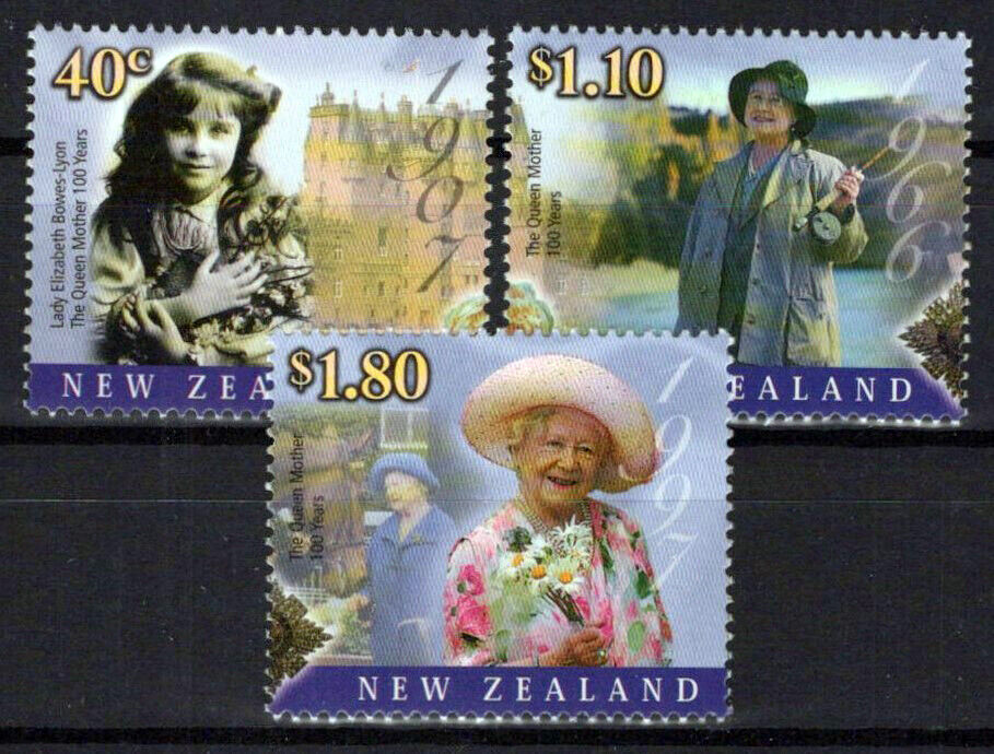 New Zealand 1663-1665 MNH Queen Mother's 100th Birthday NZES0088M