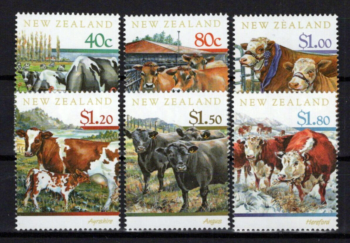 New Zealand 1406-1411 MNH Cows Farm Animals Cattle NZES0077M