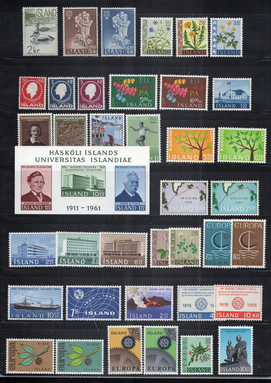 Iceland Stamp Collection MH All Different Ships Trees $30 CV ZAYIX 0824S0038