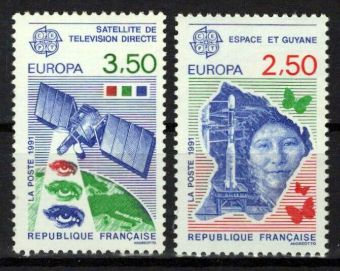 France 2254-2255 MNH Europa Cept Communications ZAYIX 0924S0026M