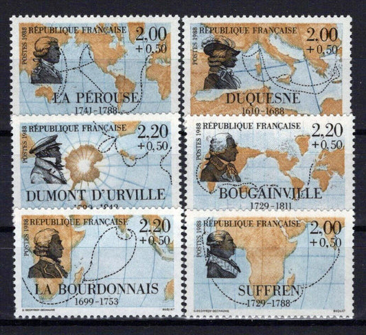 France B593-B598 MNH Semi-Postal Explorers ZAYIX 0924S0101M