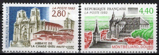 France 2357-2358 MNH Architecture Chaise-Dieu Abbey Montbeliard ZAYIX 0924S0077M