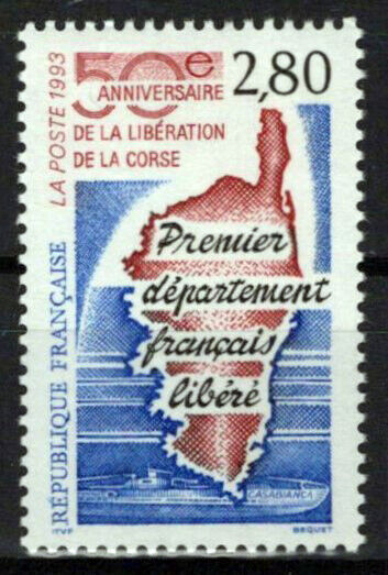 France 2372 MNH Maps Liberation of Corsica ZAYIX 0924S0075M