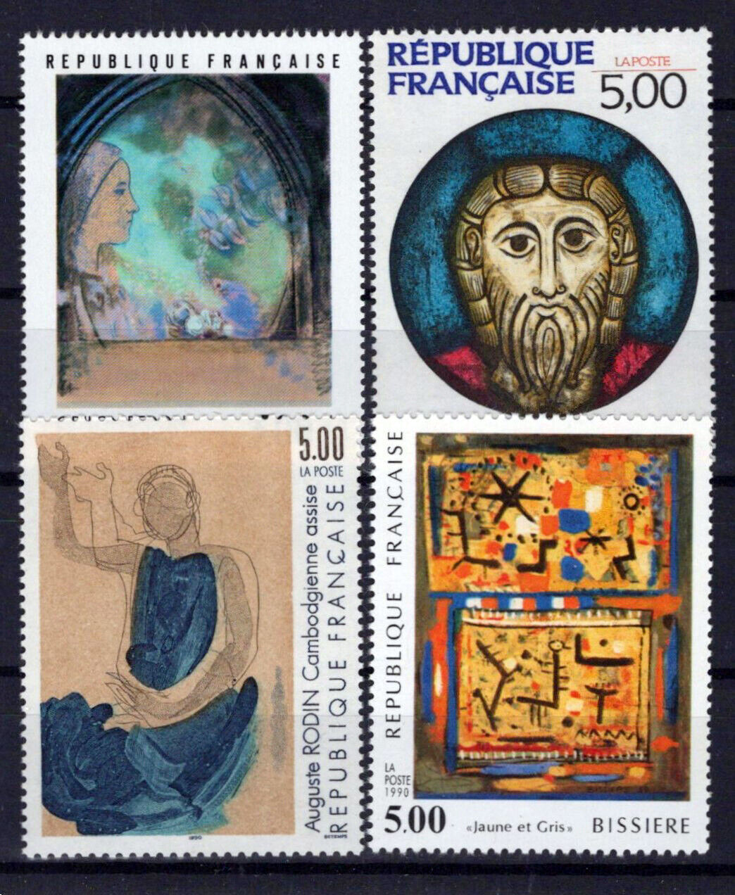 France 2209-2212 MNH Art Paintings Head of Christ ZAYIX 1024S0016M