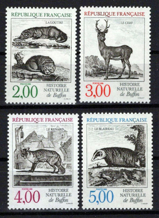 France 2123-2126 MNH Animals Buffon's Natural History ZAYIX 0924S0100M