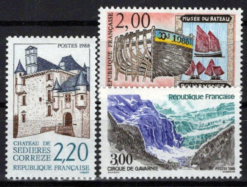 France 2117-2119 MNH Ships Architecture Landscapes ZAYIX 1024S0023M