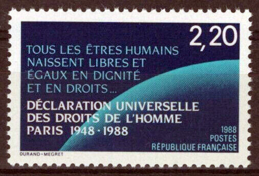 France 2138 MNH UN Declaration of Human Rights ZAYIX 1024S0043M