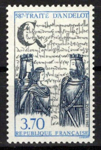 France 2058 MNH Treaty of Andelot ZAYIX 1024S0063M