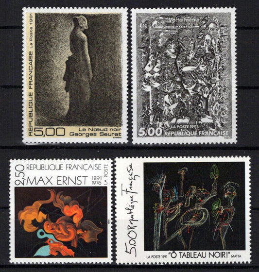 France 2244-2247 MNH Paintings Art Max Ernst Seurat Rouan ZAYIX 1024S0050M