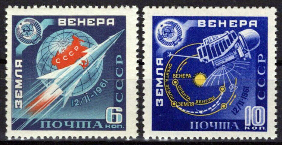 Russia 2456-2457 MNH Space Rockets Sputnik ZAYIX 1024S0188