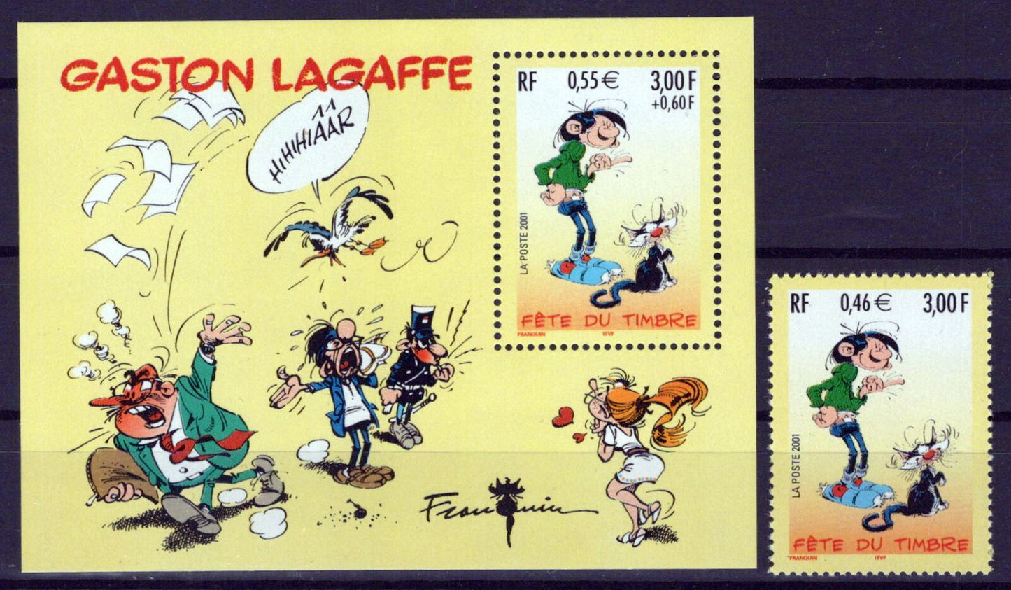 France 2802, 2803a MNH Gaston Lagaffe Cartoons Animation ZAYIX 1024S0144M