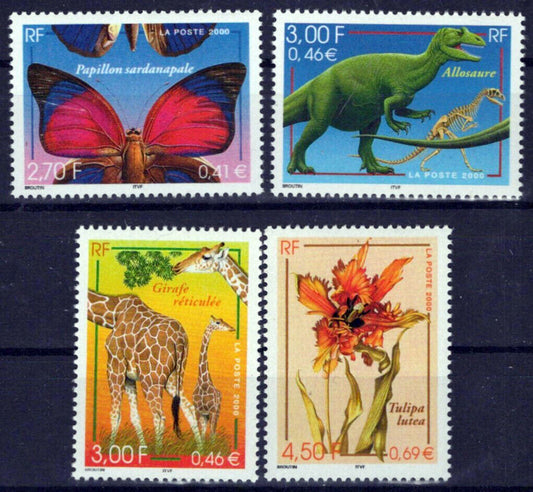 France 2776-2779 MNH Dinosaurs Flowers Animals ZAYIX 1024S0137M