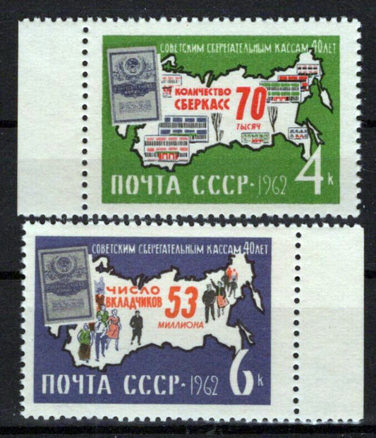 Russia 2690-2691 MNH Maps Russia Savings Banks ZAYIX 1024S0281