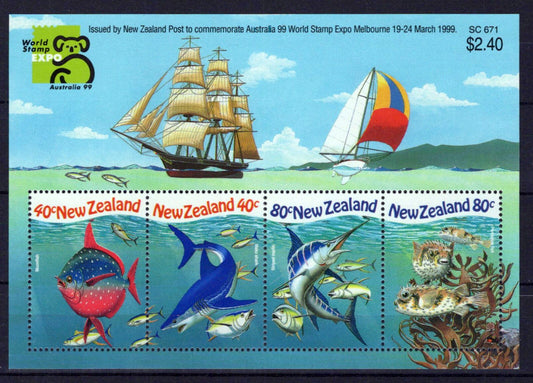 New Zealand 1544a MNH Marine Life Ships Fish Sailing ZAYIX 0724M0200