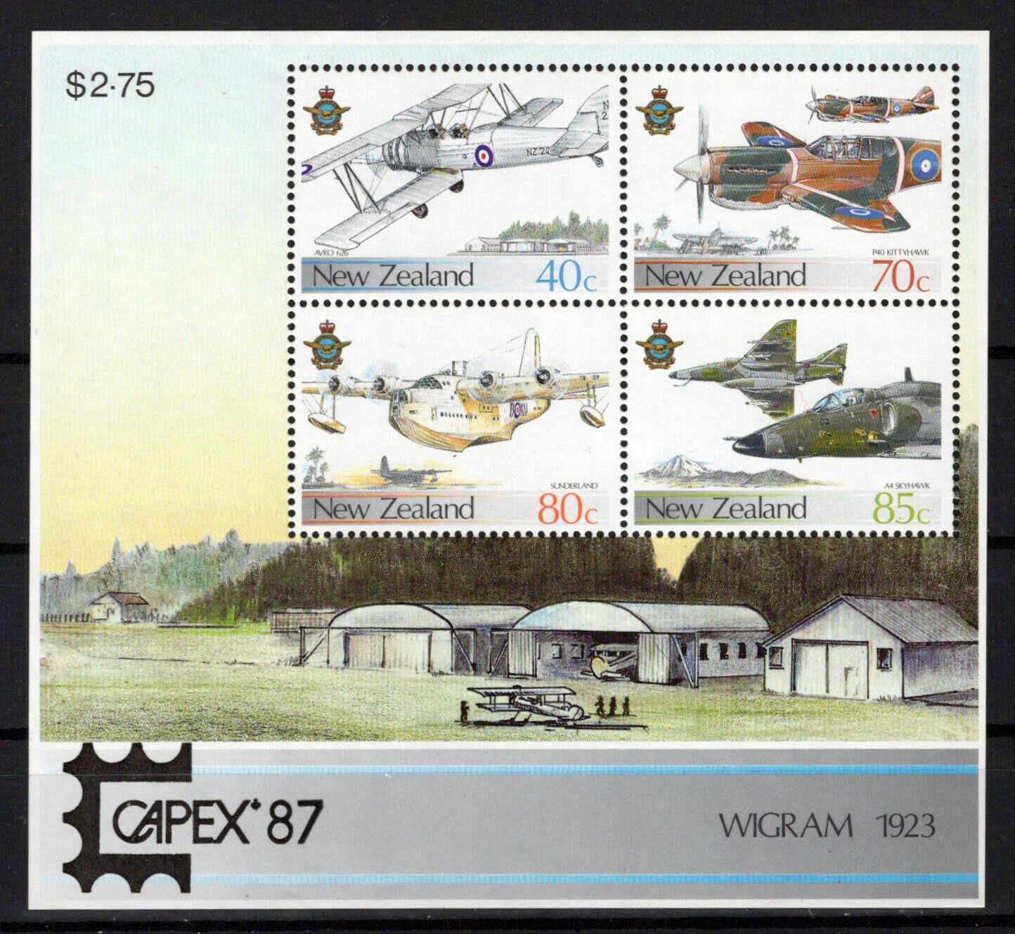 New Zealand 875b MNH CAPEX '87 Aviation Planes Aircraft ZAYIX 0724M0209