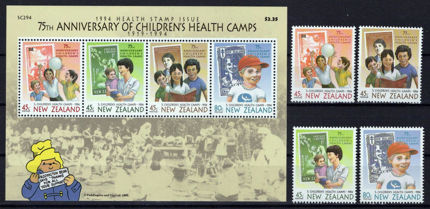 New Zealand B145-B148a MNH Stamps on Stamps Children's Health ZAYIX 0724M0212