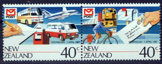 New Zealand 871 MNH Pairs Motor Vehicles Planes Trains ZAYIX 1024S0503M