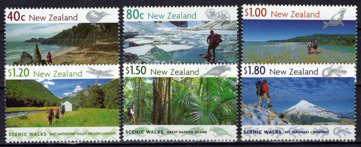 New Zealand 1602-1607 MNH Scenic Walks Nature Landscapes ZAYIX 1024S0504M