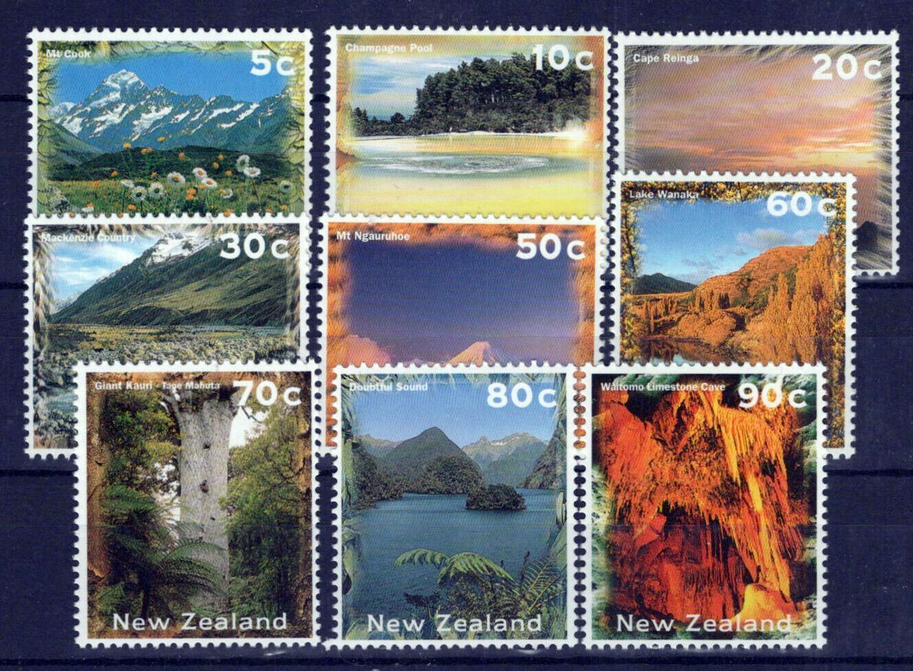 New Zealand 1345-1353 MNH Nature Landscapes Mountains ZAYIX 1024S0516M