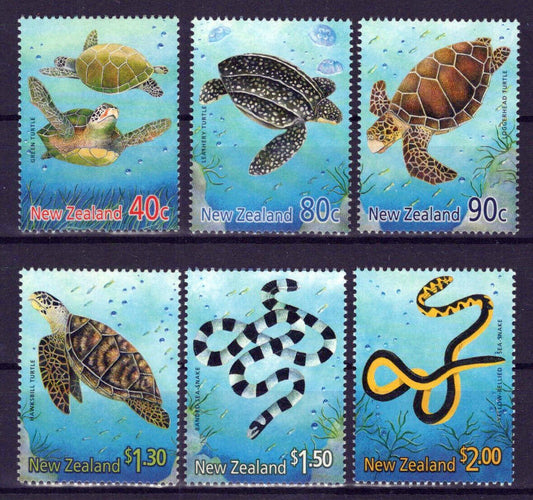 New Zealand 1696-1701 MNH Sea Turtles Snakes Marine Life ZAYIX 1024S0535M