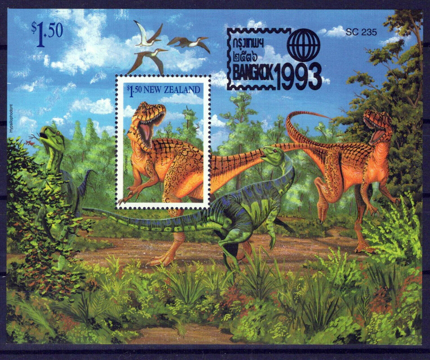 New Zealand 1184b MNH Dinosaurs BANGKOK '93 ZAYIX 1024M0128