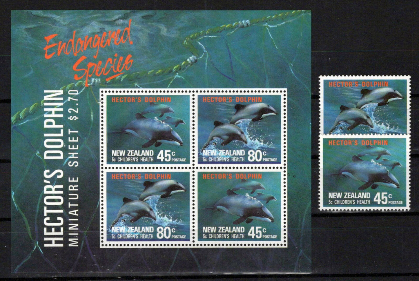 New Zealand B139-B140a MNH Semi-Postal Hector's Dolphin ZAYIX 1024M0142