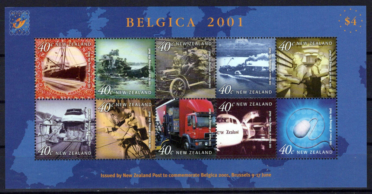 New Zealand 1695k MNH Moving Mail Belica Transportation ZAYIX 1024M0119