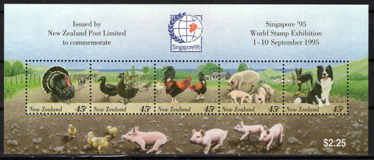 New Zealand 1302b MNH Farm Animals Singapore '95 ZAYIX 1024M0124