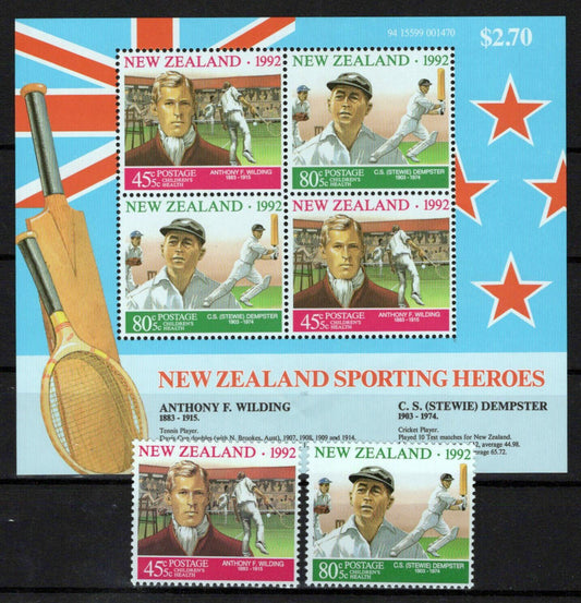 New Zealand B141-B142a MNH Semi-Postal Sports Heroes ZAYIX 1024M0126