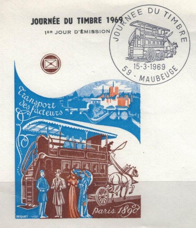 1969 France First Day Cover Maubeuge Paris Railway Train 032322SM66