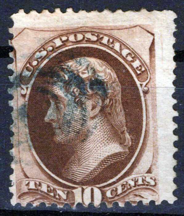 United States 161 used VG/F 10c brown Jefferson, Continental BNC ZAYIX 1124NB017