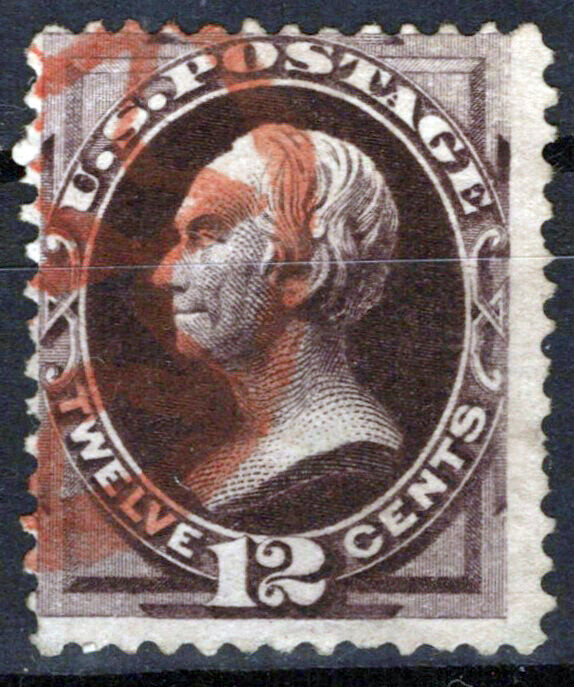 United States 162 used F 12c Henry Clay, red fancy cancel CV $150 ZAYIX 1124NB018