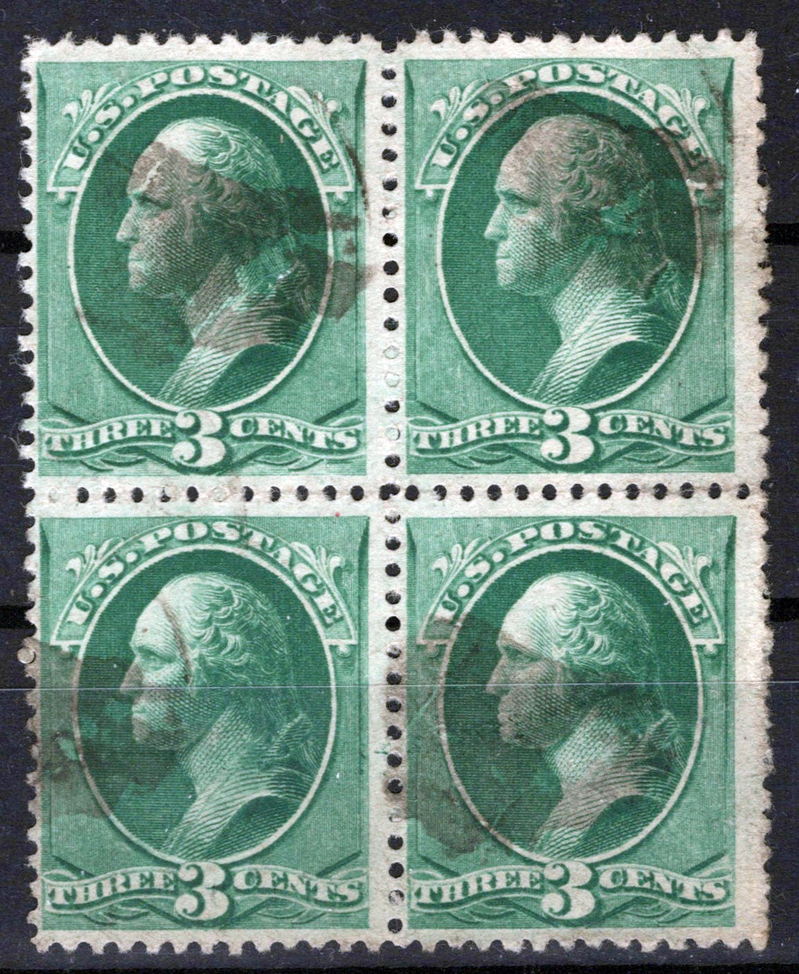 United States 207 Used FVF block with minor horiz. Separation right ZAYIX 1124NB056