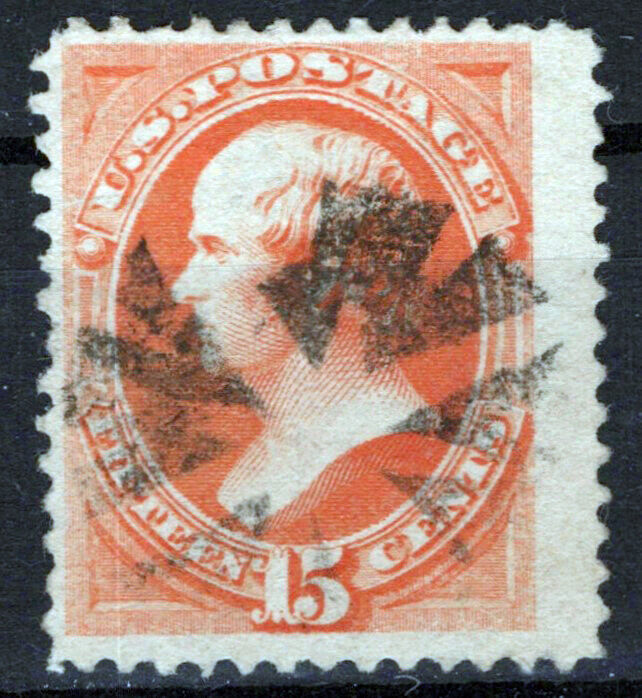 United States 189 Used FVF 15c orange Webster cork cancel ZAYIX 1124NB035