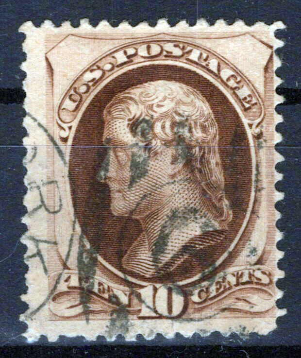 United States 188 Used F 10c Jefferson with Secret Mark ABNC ZAYIX 1124NB032