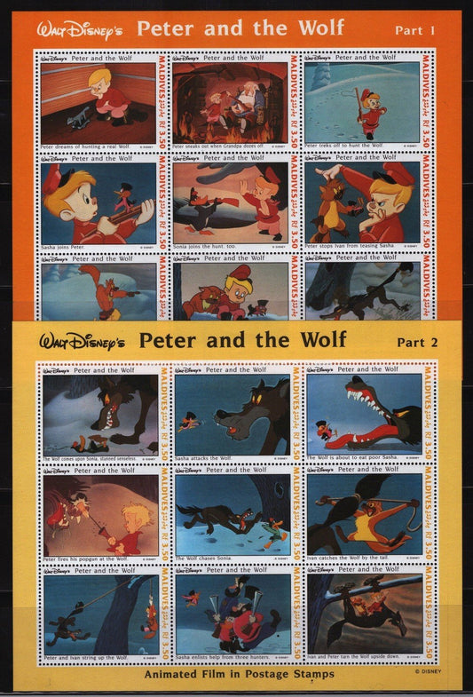Maldives 1925-1926 MNH Disney Peter & the Wolf ZAYIX 110422SL02
